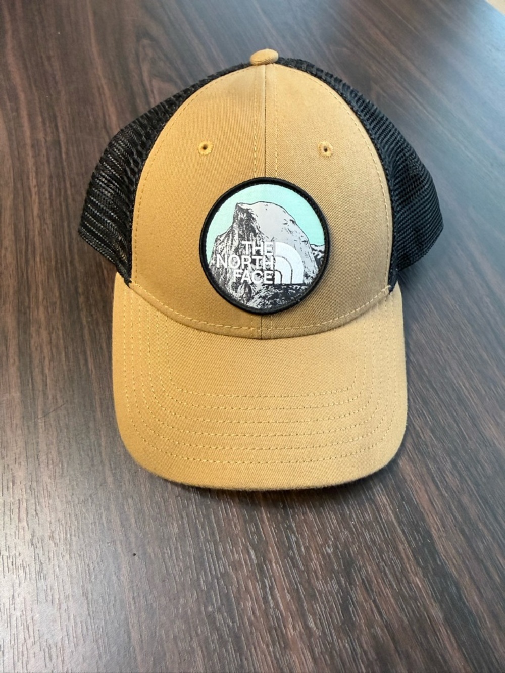 The North Face Tan & Black Mesh Logo Trucker Hat